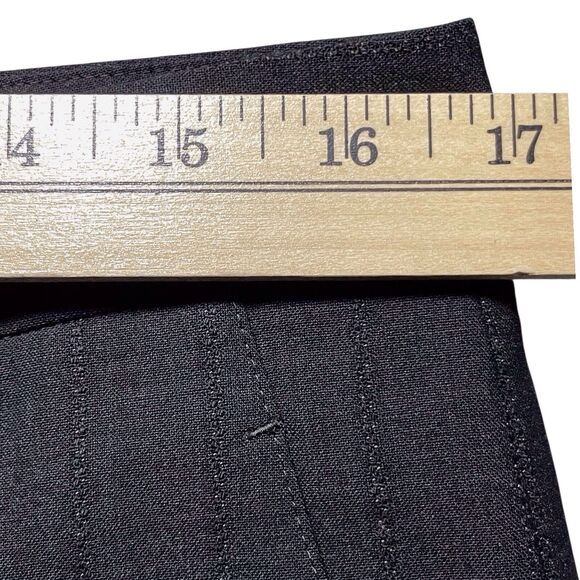 THEORY Tecila Wool Blend Dress Pants Size 10 Gray Pinstripe Straight Wide Leg - Picture 13 of 16